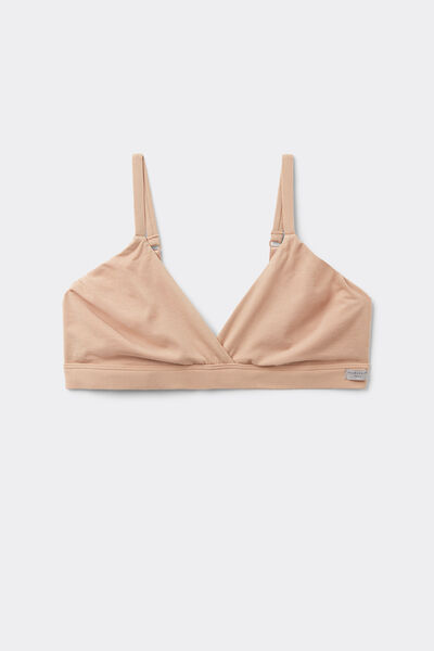 Side view of Intimissimi Trojúhelníková Podprsenka Emma z Přírodní Bavlny Žena Přírodní Velikost 3B