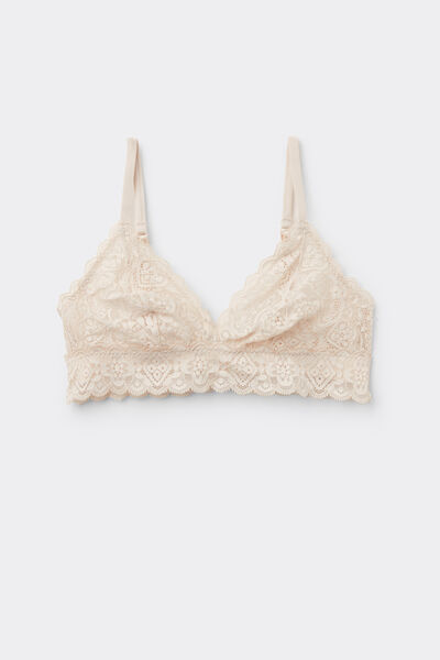 Side view of Intimissimi Trojúhelníková Krajková Podprsenka Emma Žena Přírodní Velikost 2C