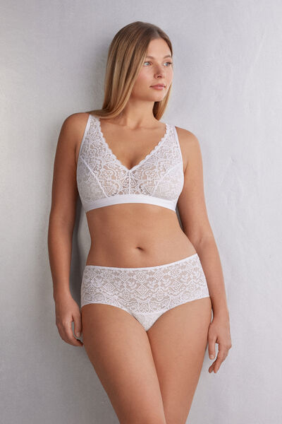 Side view of Intimissimi Krajková Trojúhelníková Podprsenka Lara Žena Bílá Velikost 2B