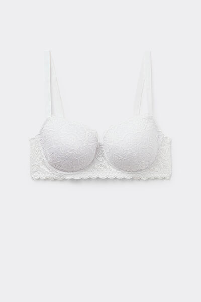 Side view of Intimissimi Krajková Balkonová Podprsenka Sofia Žena Bílá Velikost 4E