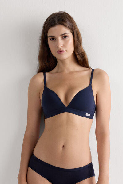 Side view of Intimissimi Bavlněná Trojúhelníková Podprsenka Tiziana Žena Modrál-khuil Velikost 2C