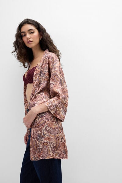Intimissimi Kimono de Raso de Viscosa Estampado Elevate Your Day Mujer Impreso