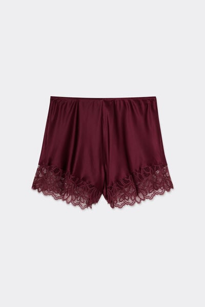 Intimissimi Shorts de Raso de Seda Elevate Your Day Mujer Burdeos