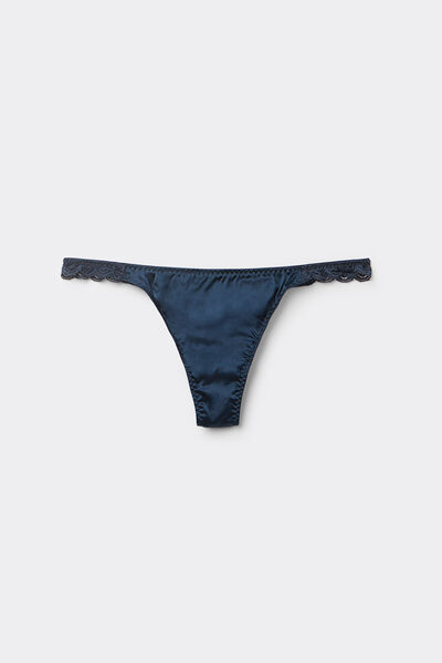 Side view of Intimissimi Tanga z Hedvábí a Krajky Žena Modrál-khuil Velikost 2