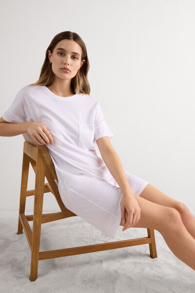 Intimissimi Noční Košile z Bavlny Ultrafresh Žena Bílá Velikost L-image-PCN12A 001 L