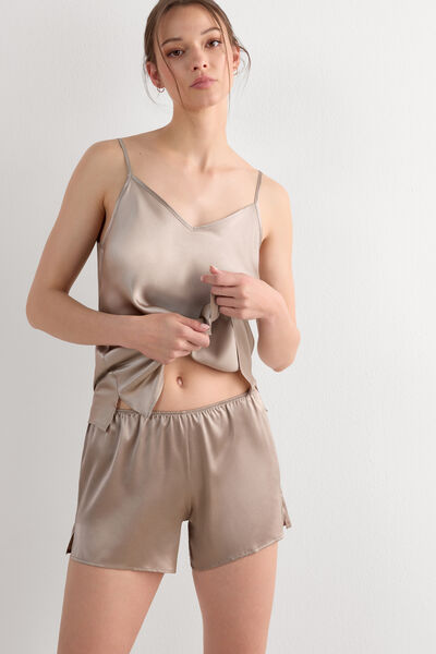 Intimissimi Pantalón Corto de Seda Mujer Natural Tamaño L