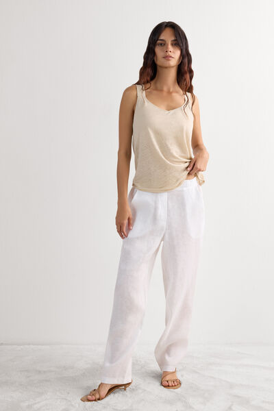 Intimissimi Camiseta de Lino The Pure Linen Mujer Natural Tamaño L