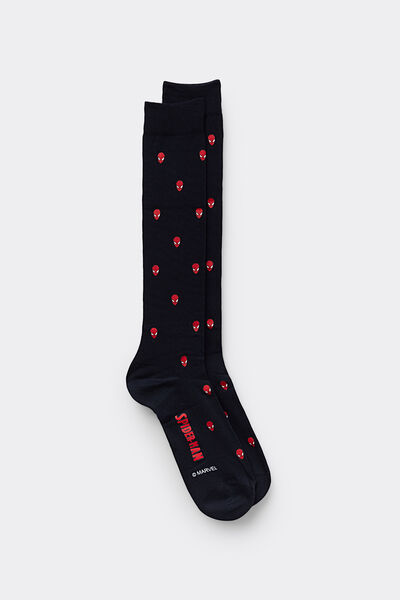 Intimissimi Calcetines Largos Algodón Soft Marvel Spider-Man Hombre Azul Tamaño 40-41
