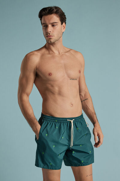 Intimissimi Bañador Bóxer Reversible Estampado Palmera Hombre Verde Tamaño L