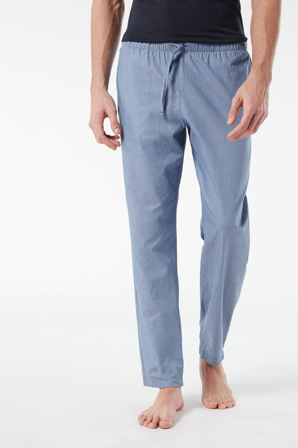 Long Pinstripe Canvas Trousers