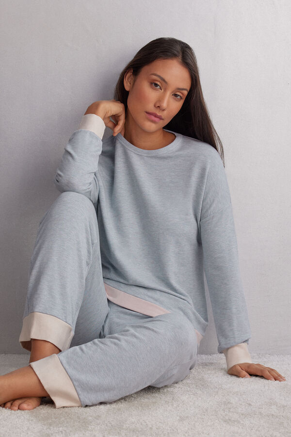Cold Winter Night Modal with Wool Long-Sleeved Top