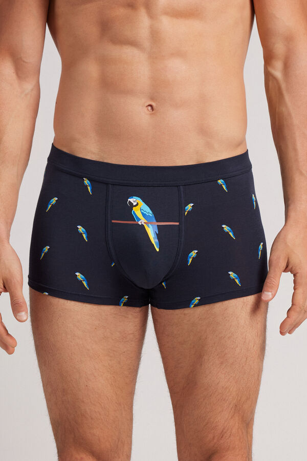 Natural Fresh Cotton Boxers with Parrot Print