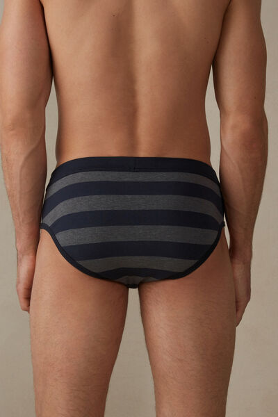 Striped Stretch Supima® Cotton Briefs with Fly