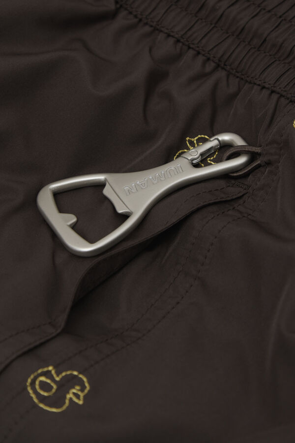 Duck-Embroidered Swim Trunks