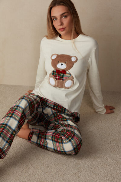 Pijama cu Ursuleț din Interlock de Bumbac