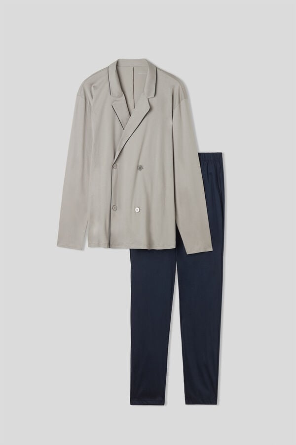 Full-Length Double-Breasted Cotton Pyjamas