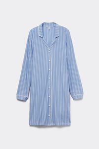 Camicia da Notte Modal Aperta Davanti Oxford Stripes