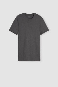 Camiseta con cuello redondo de algodón superior