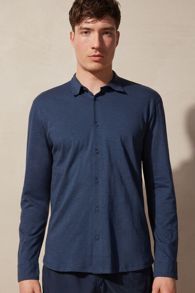 Langarmshirt aus geflammter Baumwolle