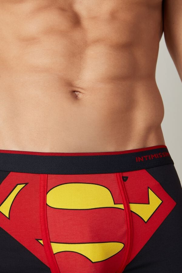 Superman Logo Print Boxers in Stretch Supima® Cotton