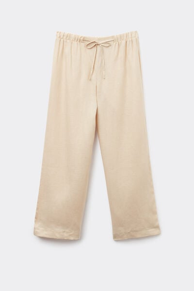 The Pure Linen Drawstring Plain-Weave Linen Trousers