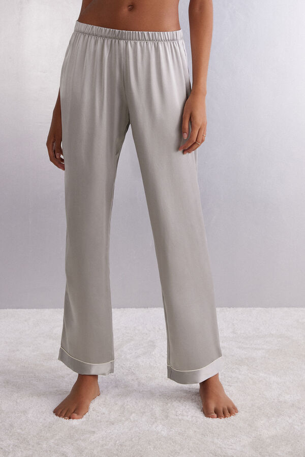 Intimissimi Silk Satin Pajama Pants Woman Pale Grey Size S
