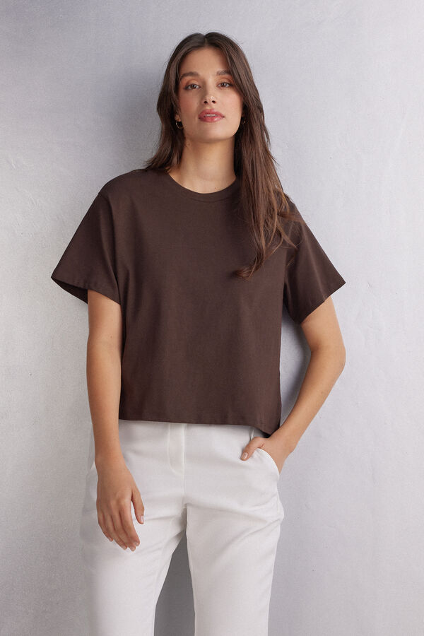 Maglia Manica Corta Boxy Fit in Cotone