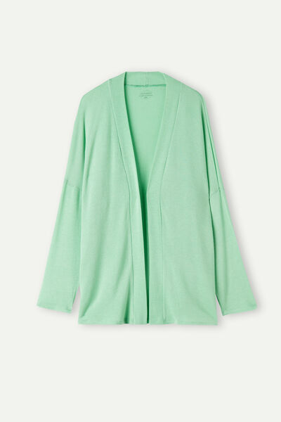 Cardigan Aperto in Modal Ultrasoft con Cashmere