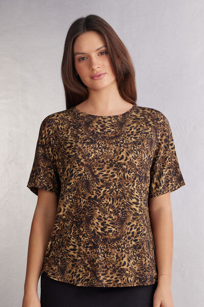 Maglia Manica Corta Fresh Bamboo Stampa Animalier Always Glamorous