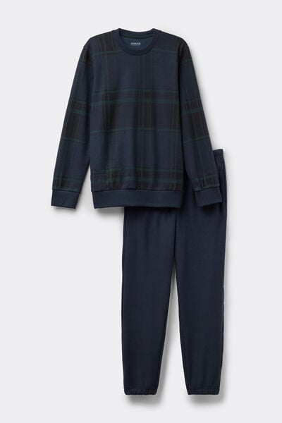 Macrocheck Print Knit Long Pyjamas