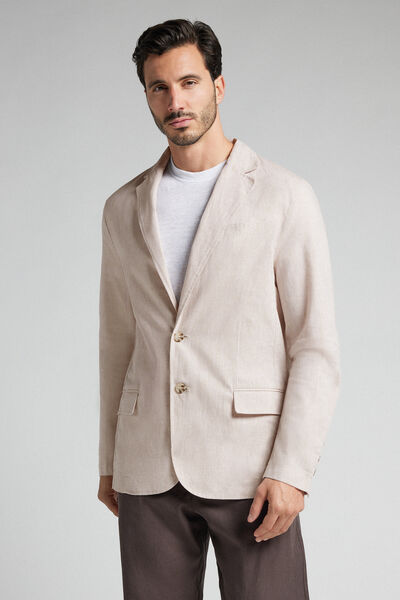 Jacke aus Leinen- und Baumwollstoff