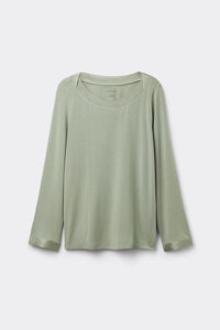 Maglia Manica Lunga Scollo a Barchetta in Modal Satin Details
