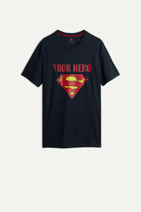 Camiseta de Algodón con Estampado Logo Superman