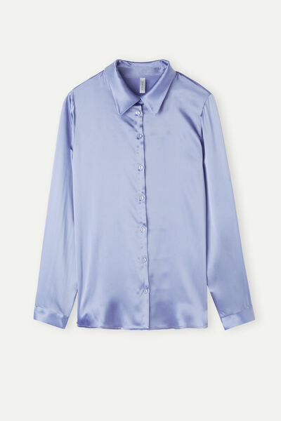 Long-Sleeved Silk Top