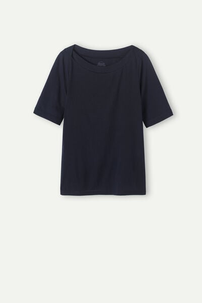 Maglia Manica Corta Scollo a Barchetta in Cotone Ultrafresh