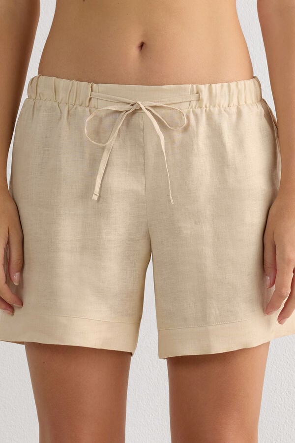 The Pure Linen Plain-Weave Linen Shorts