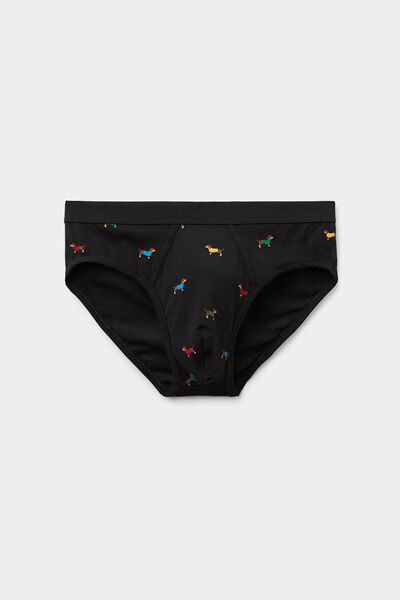Superior Cotton Briefs with Dachshund Print