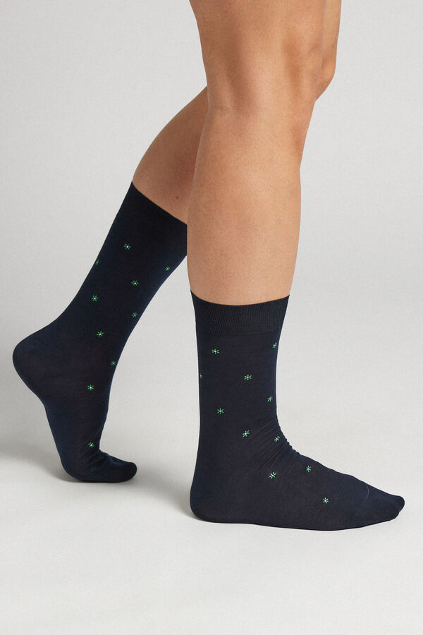 Short Patterned Lisle Socks