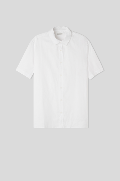 Short-Sleeved Shirt in Cotton and Linen