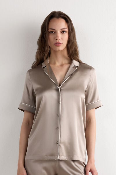 Camicia Maniche Corte in Seta Taglio Uomo