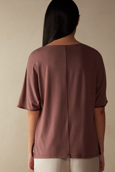 T-shirt manches courtes en soie et modal