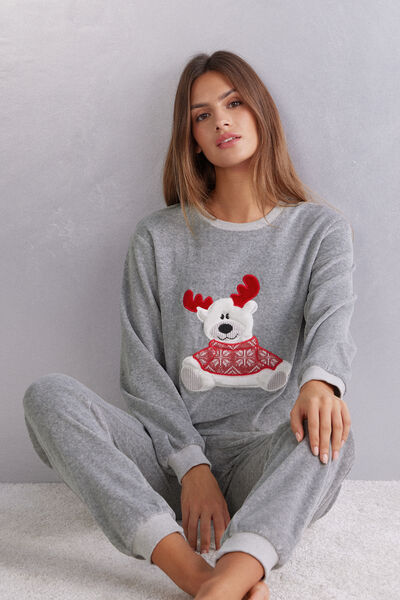 Reindeer Full-Length Chenille Pyjamas