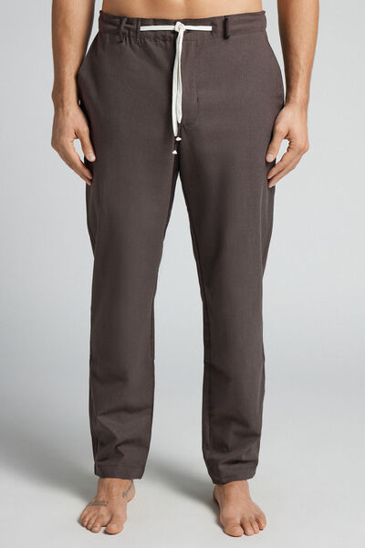 Pantalone Lungo in Lino e Cotone