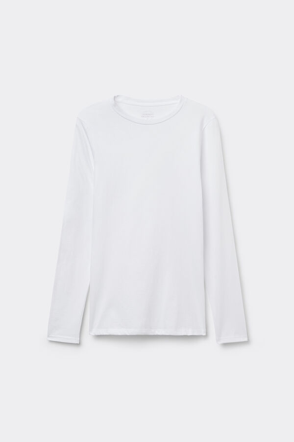 Long-Sleeved Round-Neck Superior Cotton Top