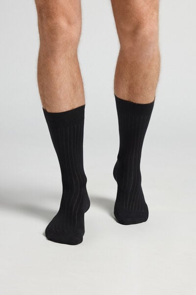 Chaussettes courtes en coton doux à bords-côtes