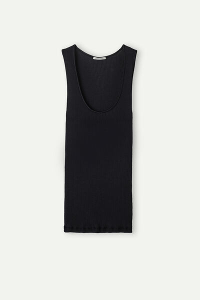 Scoop Neck Tank Top in Wool and Silk