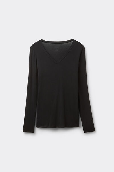 Maglia Scollo a V in Modal Ultralight con Cashmere