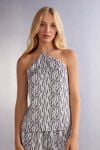 Top din Satin de Viscoză Go Animalier