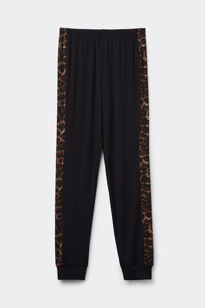 Брюки с Манжетами из Модала Luxurious Leopard