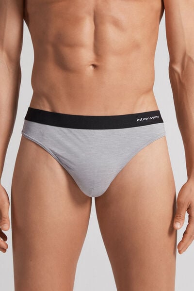 Men's Microfibre Thong with Logo Detail